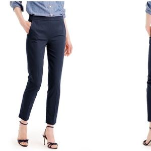 NWT J. Crew Martie Bi-stretch Navy Pants Size 2!